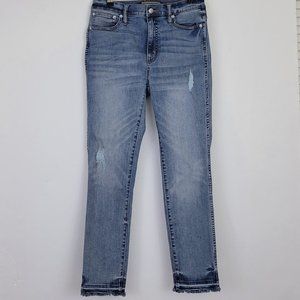 Point Sur Denim 10" Hightower High Rise Straight Ankle Distressed Jean